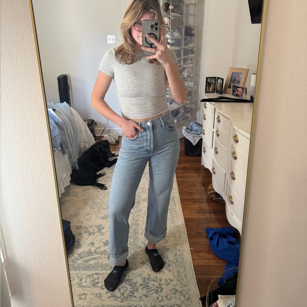 Agolde Fran Low Slung Straight in Force